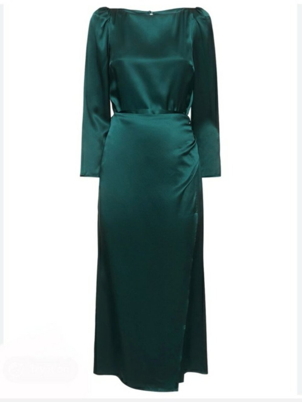 Reformation Cassis Forest Green 100% Silk Dress Size 4